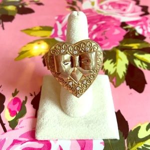 Betsey Johnson Gold Locket Ring